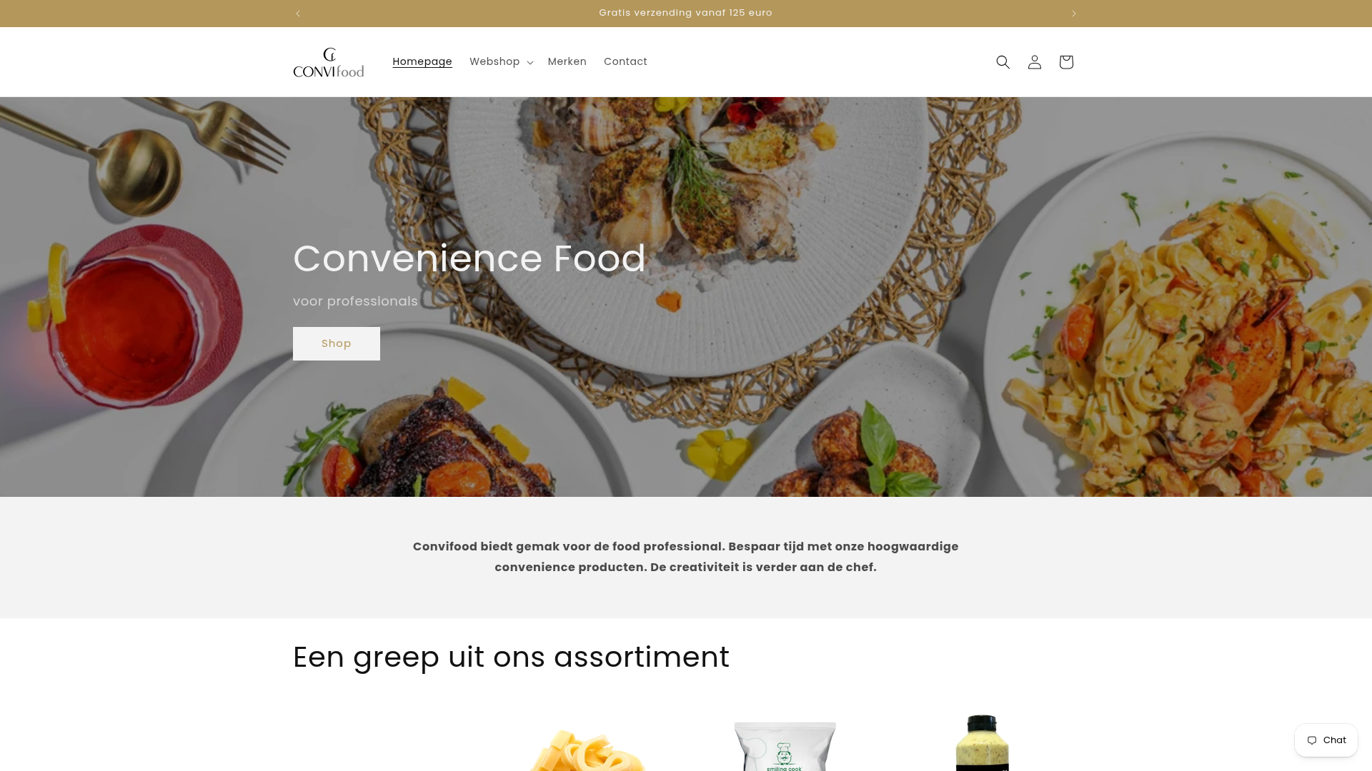 Screenshot van convifood.nl