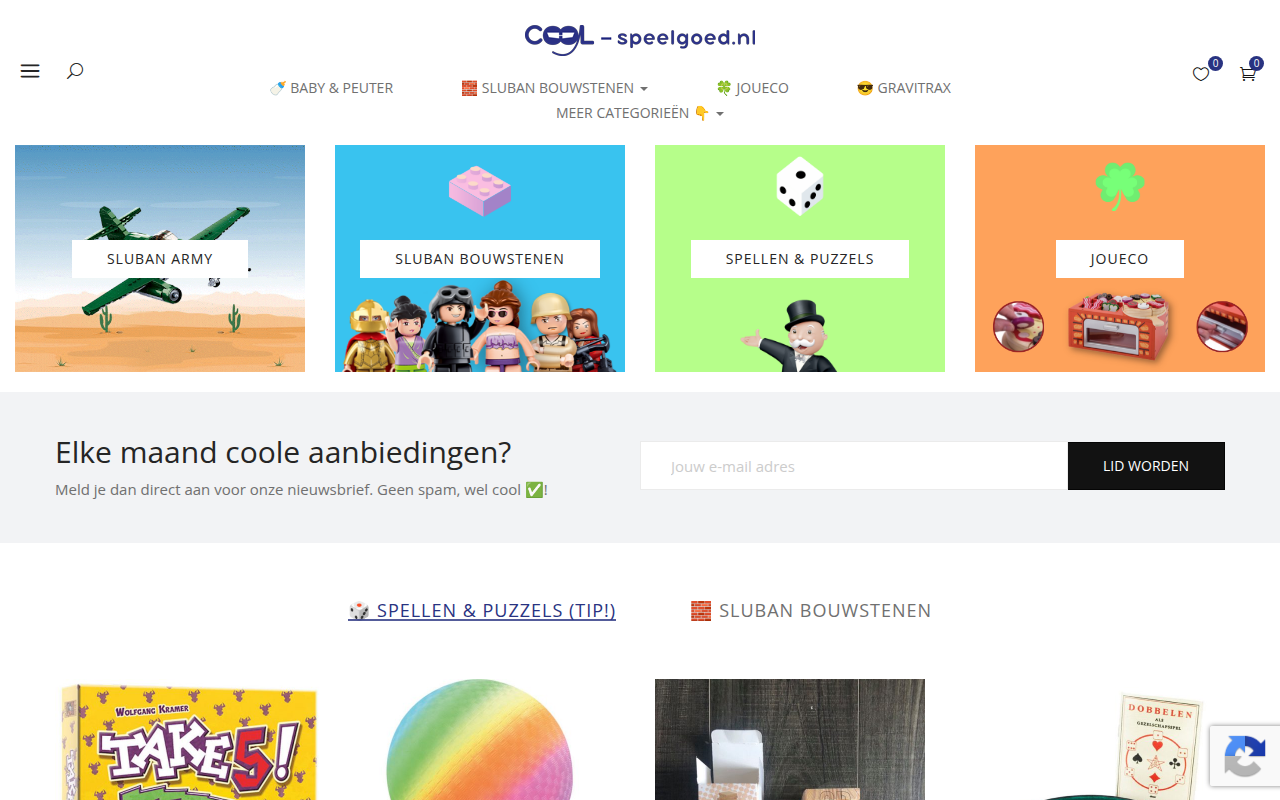 Screenshot van cool-speelgoed.nl