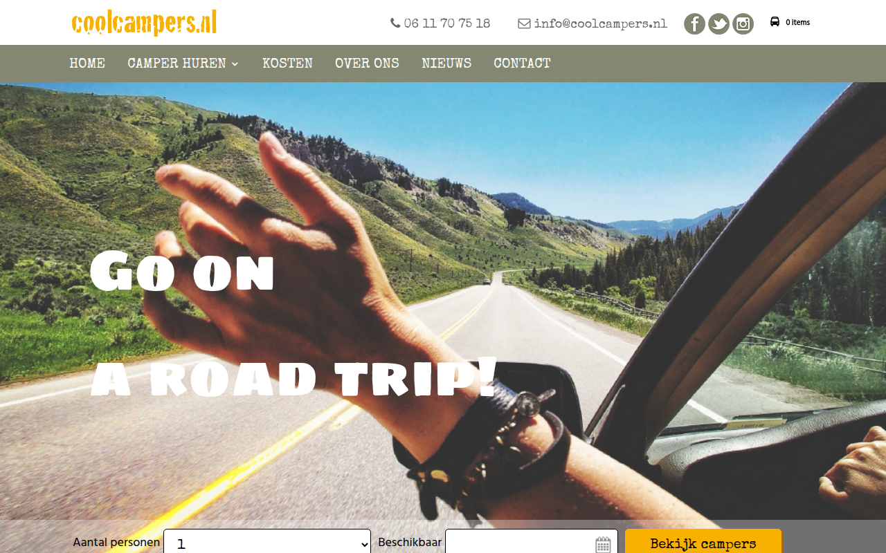 Screenshot van coolcampers.nl