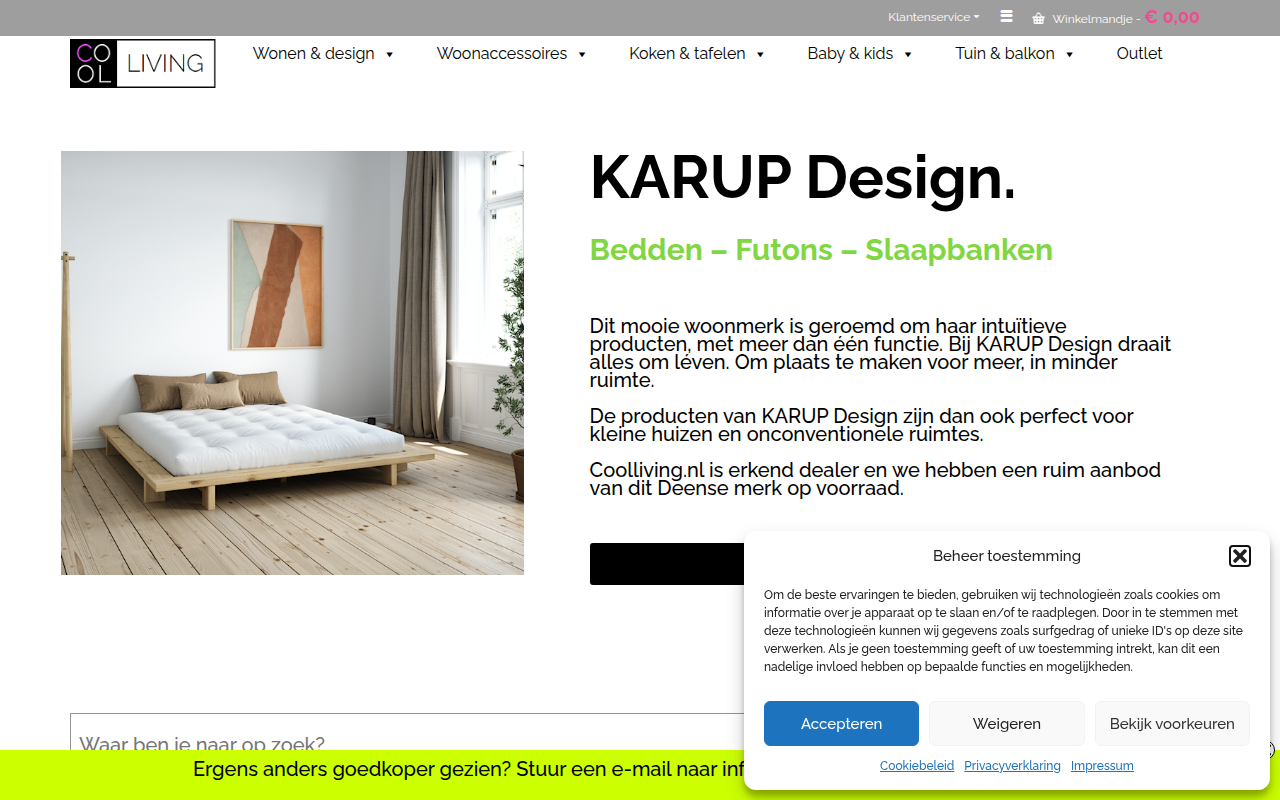 Screenshot van coolliving.nl