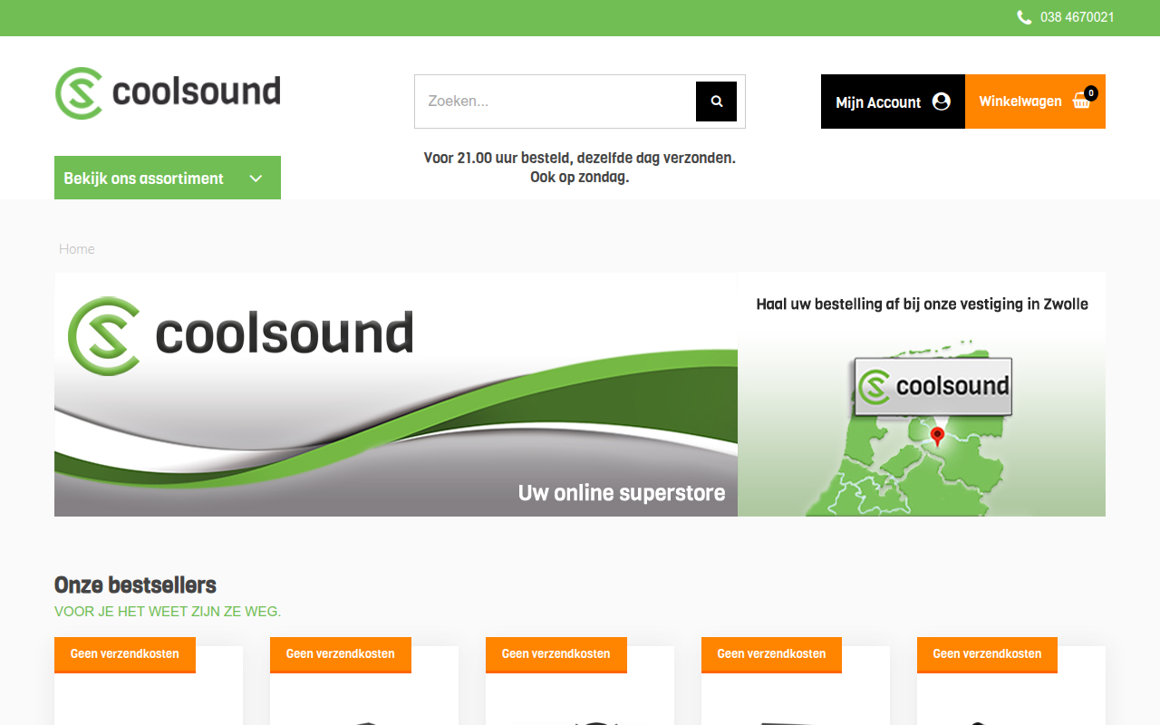 Screenshot van Coolsound Superstore B.V.