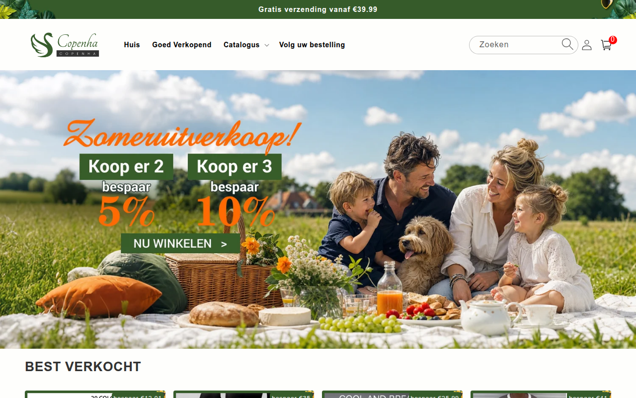 Screenshot van copenha.com