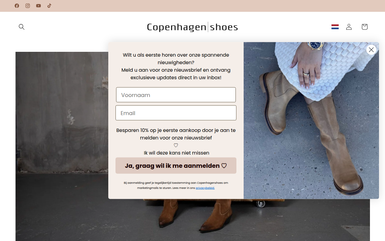 Screenshot van copenhagenshoes.nl