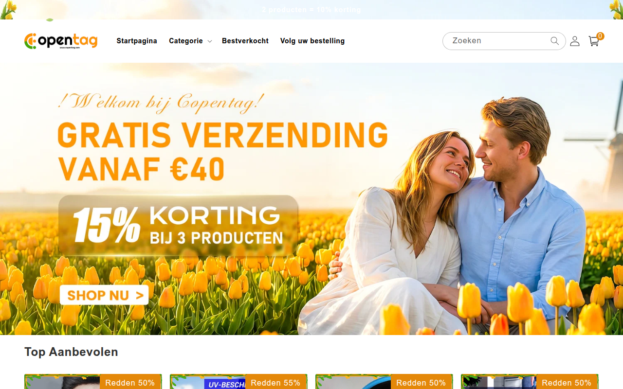 Screenshot van copentag.com
