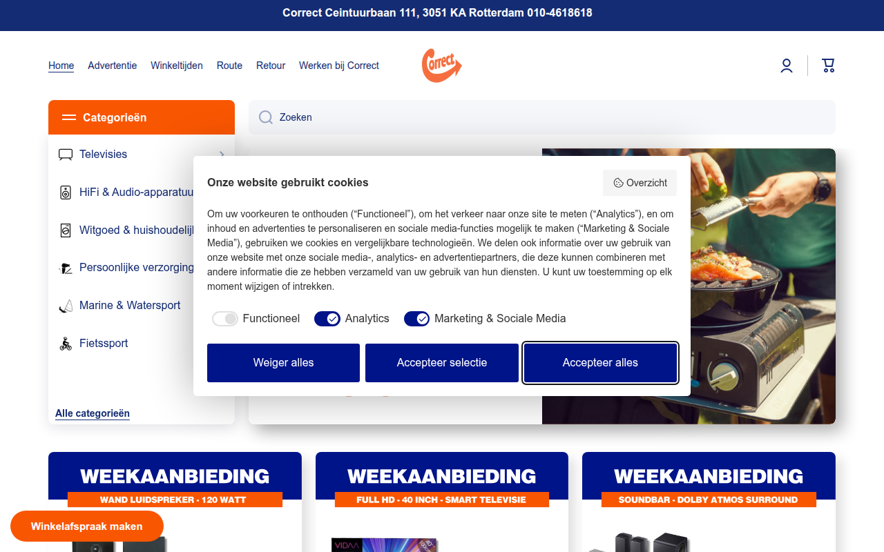 Screenshot van correct.nl