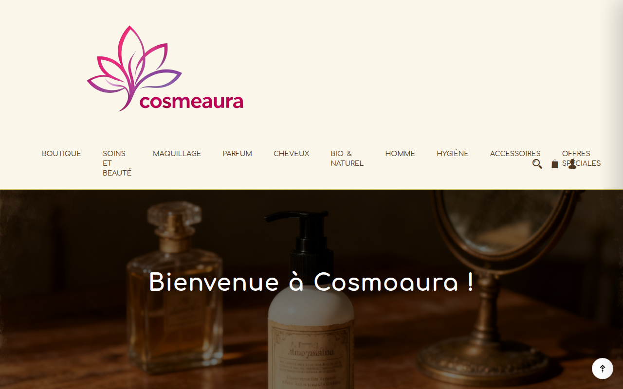 Screenshot van cosmeaura.com