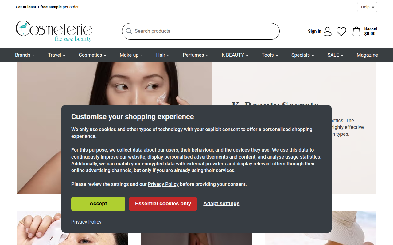 Screenshot van cosmeterie.com