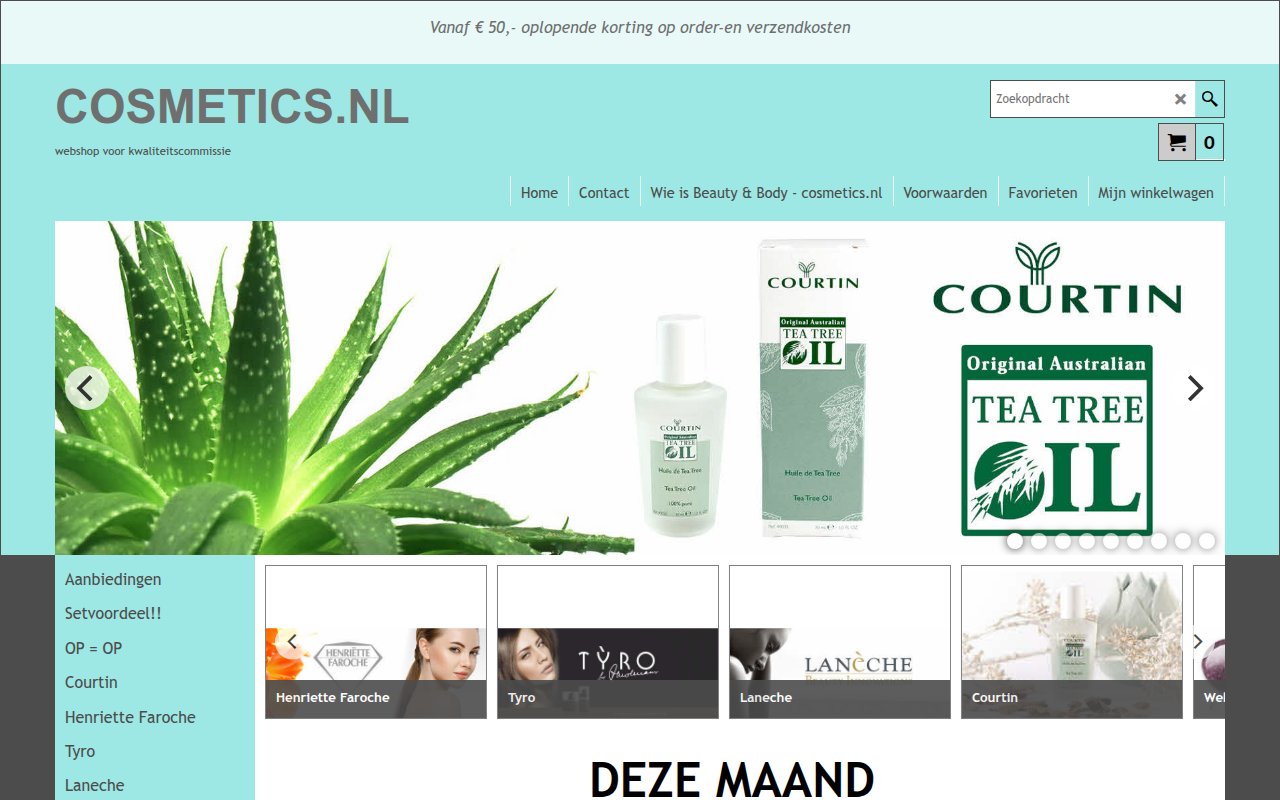 Screenshot van cosmetics.nl
