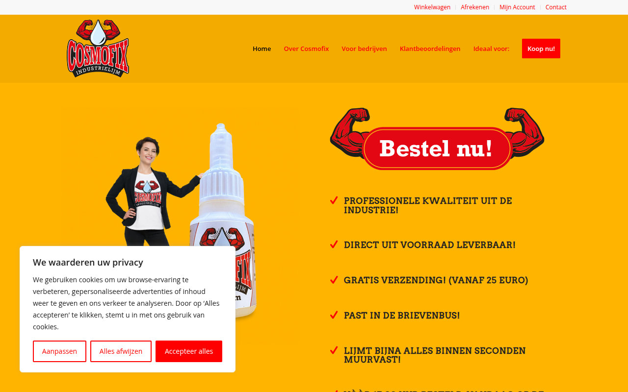 Screenshot van cosmofix.nl