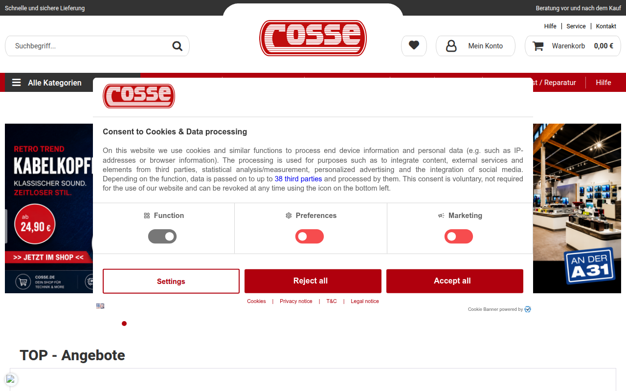 Screenshot van cosse.de