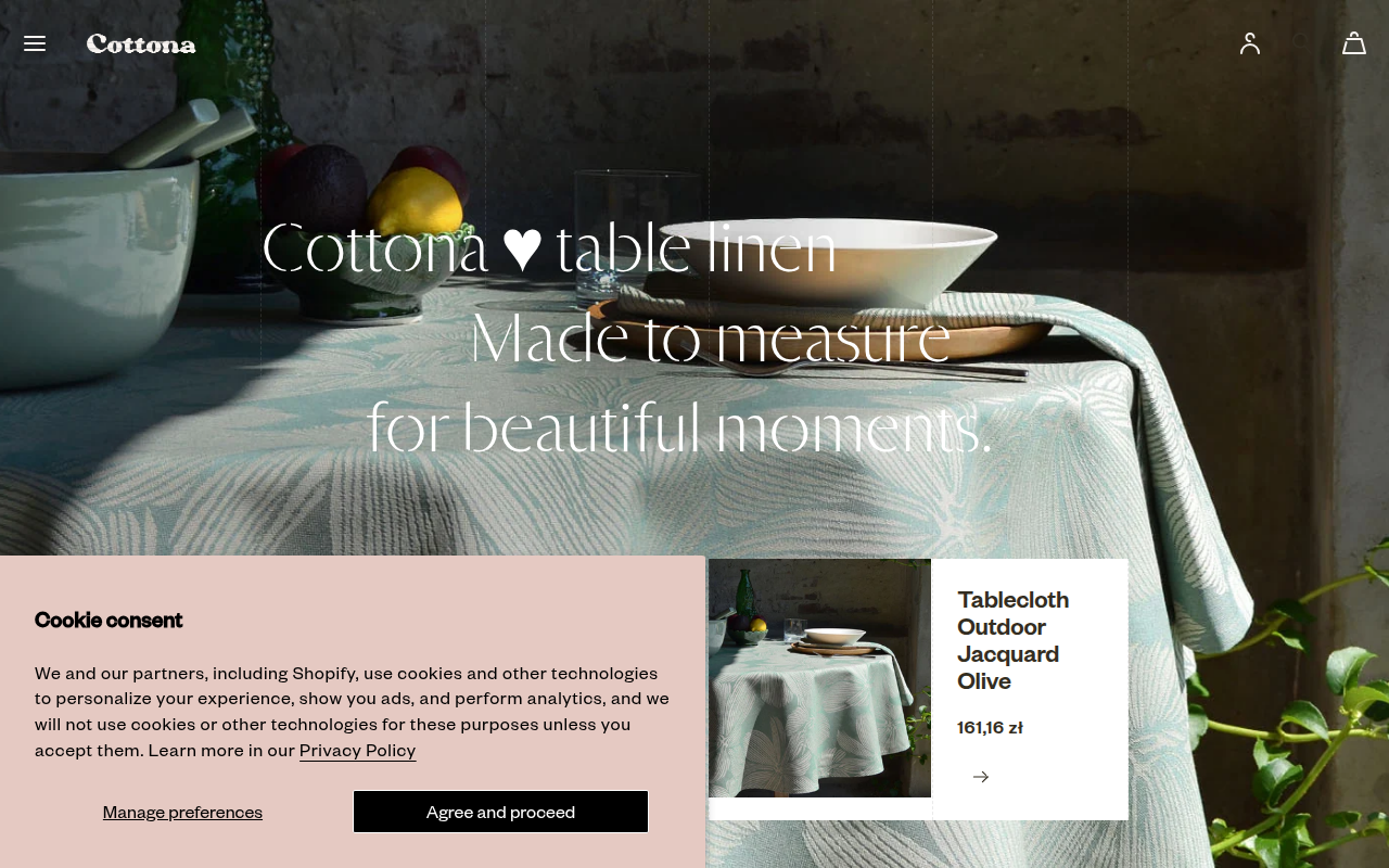 Screenshot van cottona.com