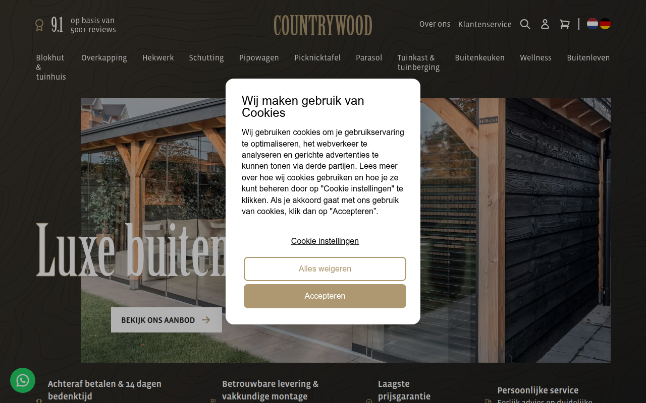 Screenshot van countrywood.nl