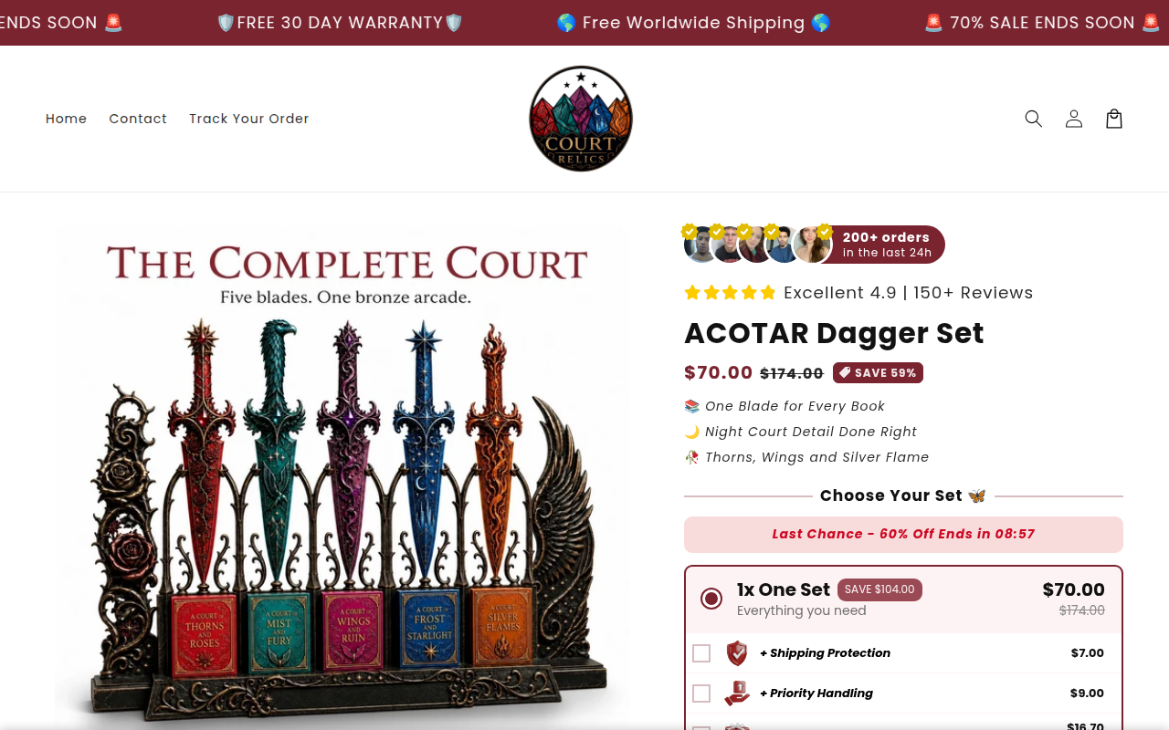 Screenshot van courtrelics.com