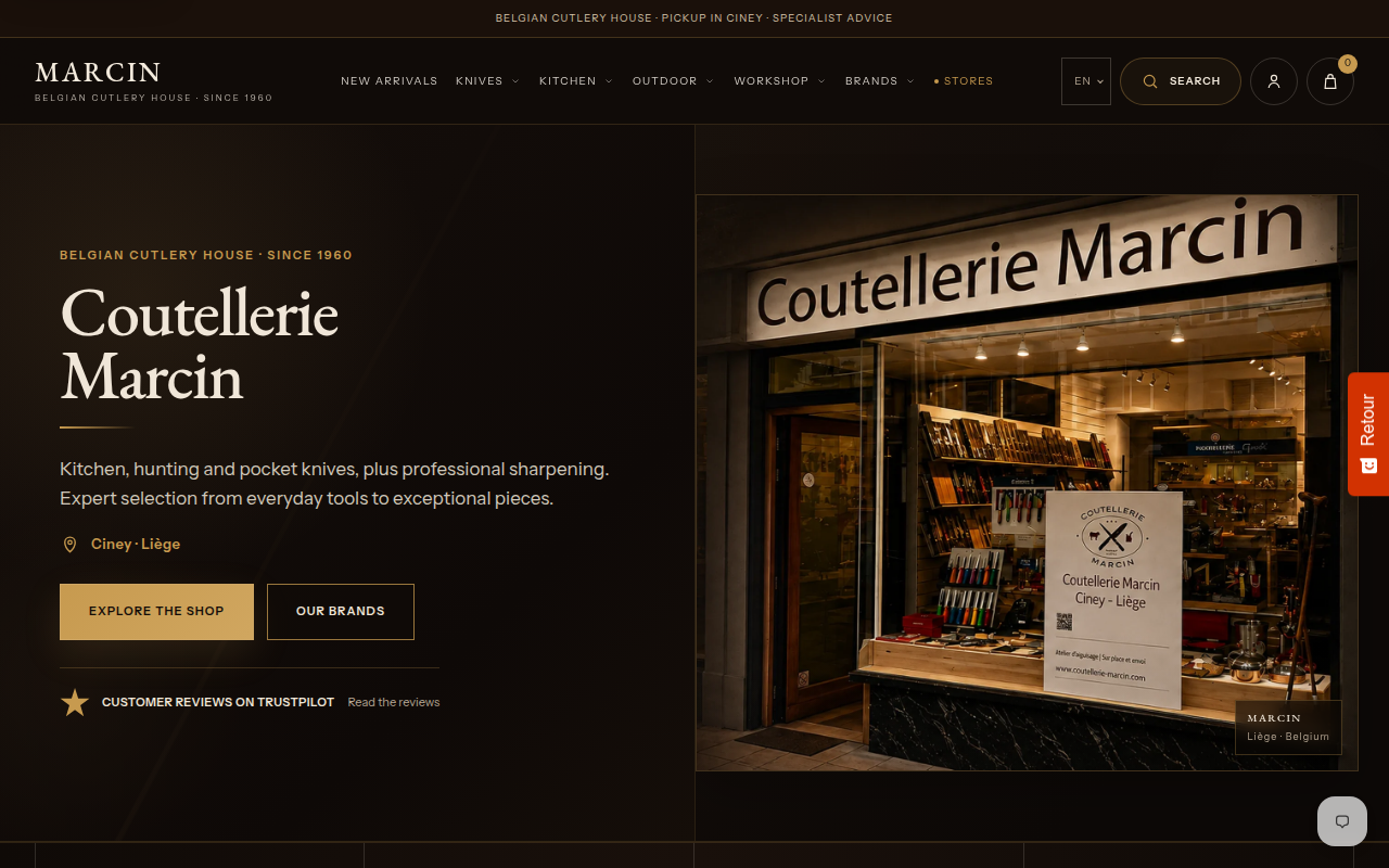 Screenshot van coutelleriemarcin.com