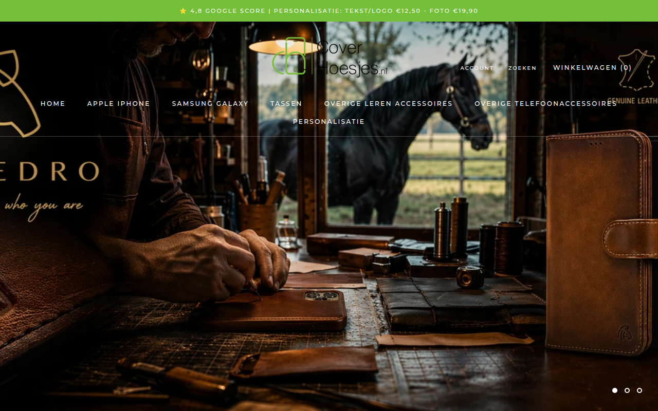 Screenshot van coverhoesjes.nl