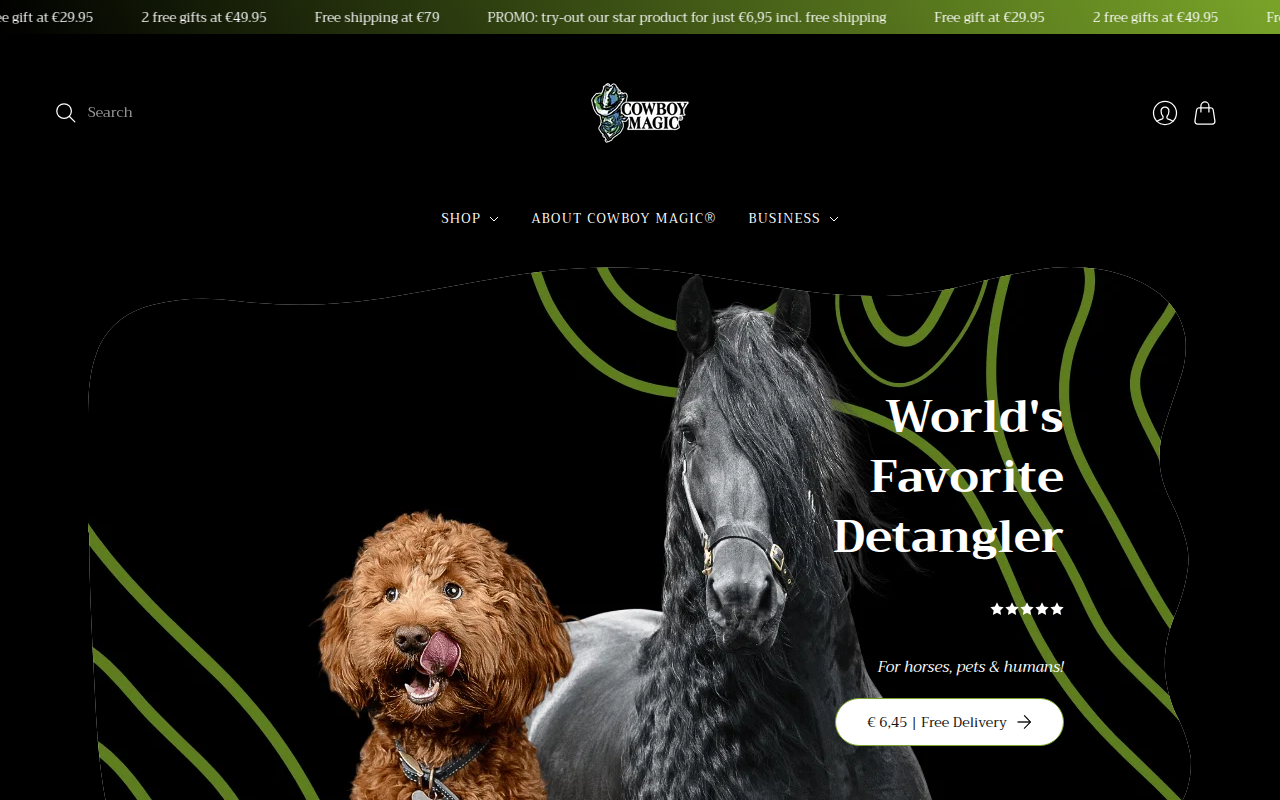 Screenshot van cowboymagic-europe.com