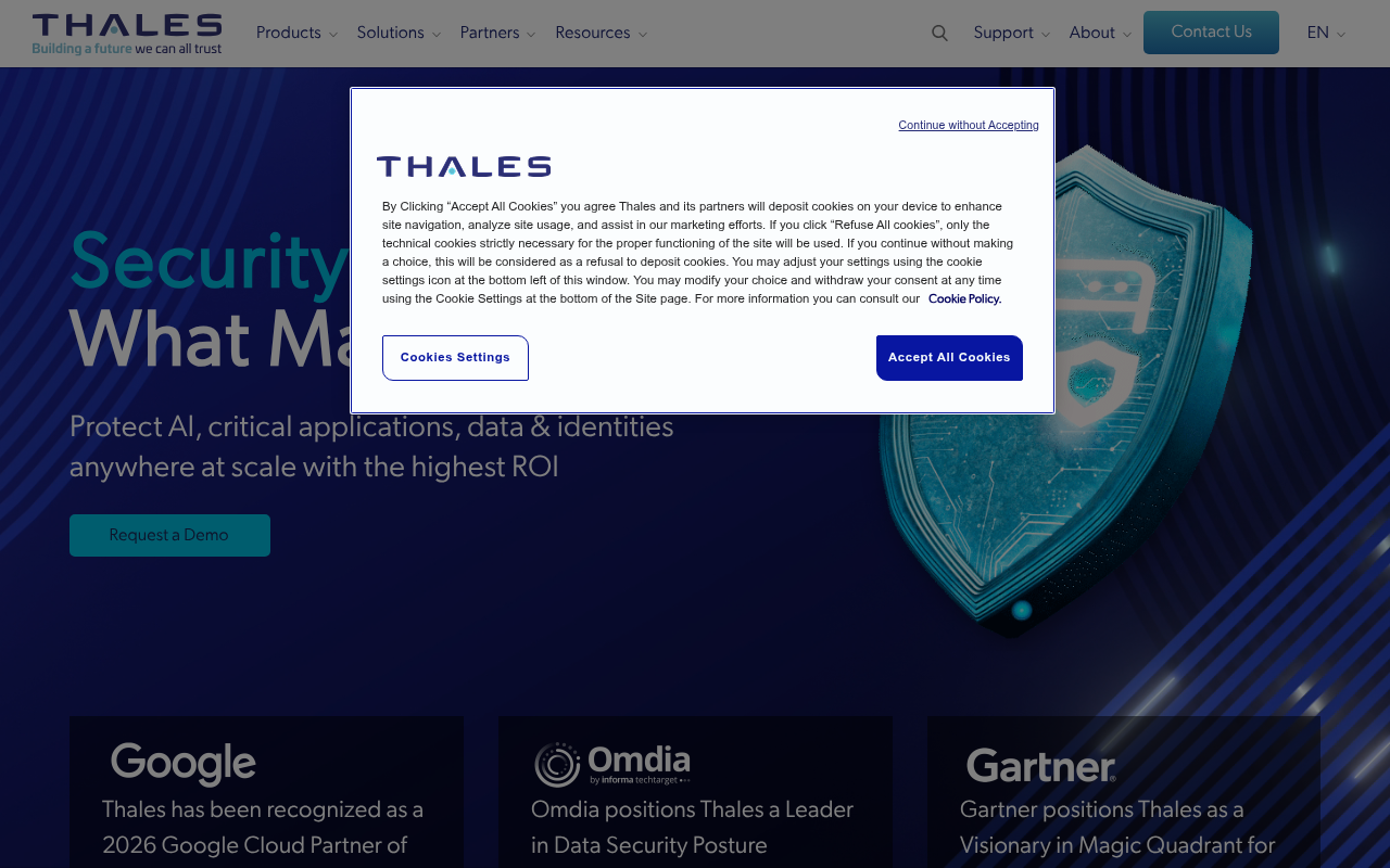 Screenshot van cpl.thalesgroup.com