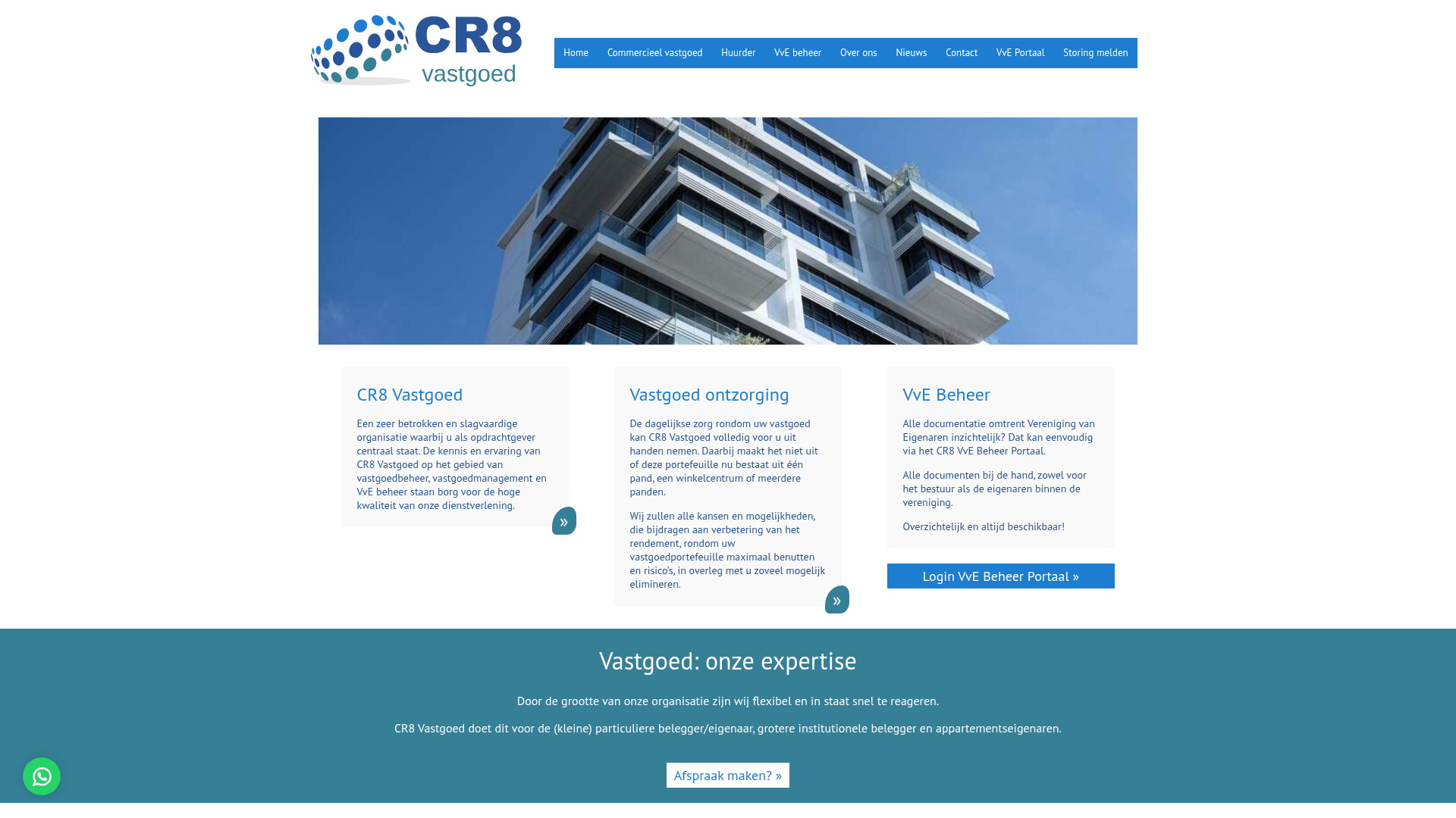 Screenshot van cr8.nl