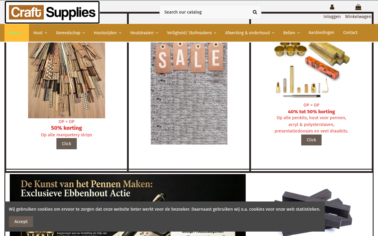 Screenshot van craftsupplies.nl