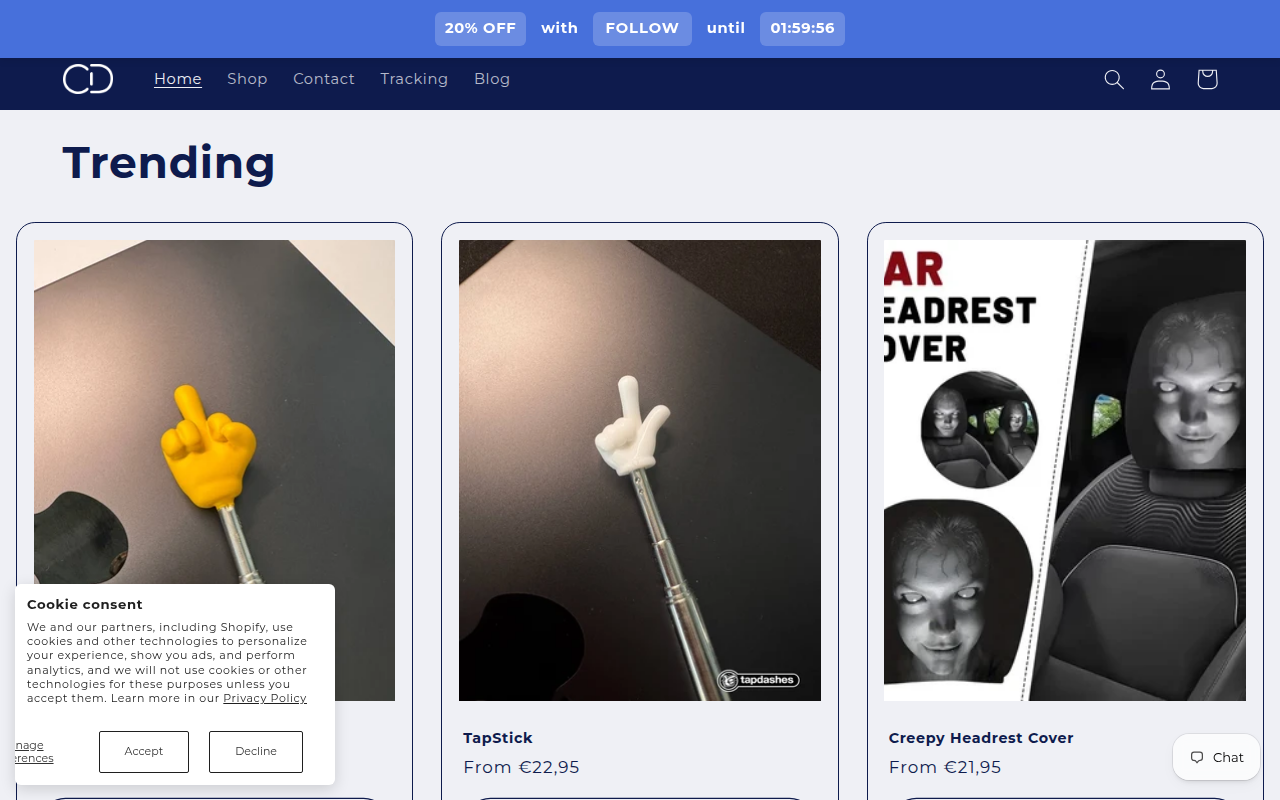 Screenshot van crashdashes.shop