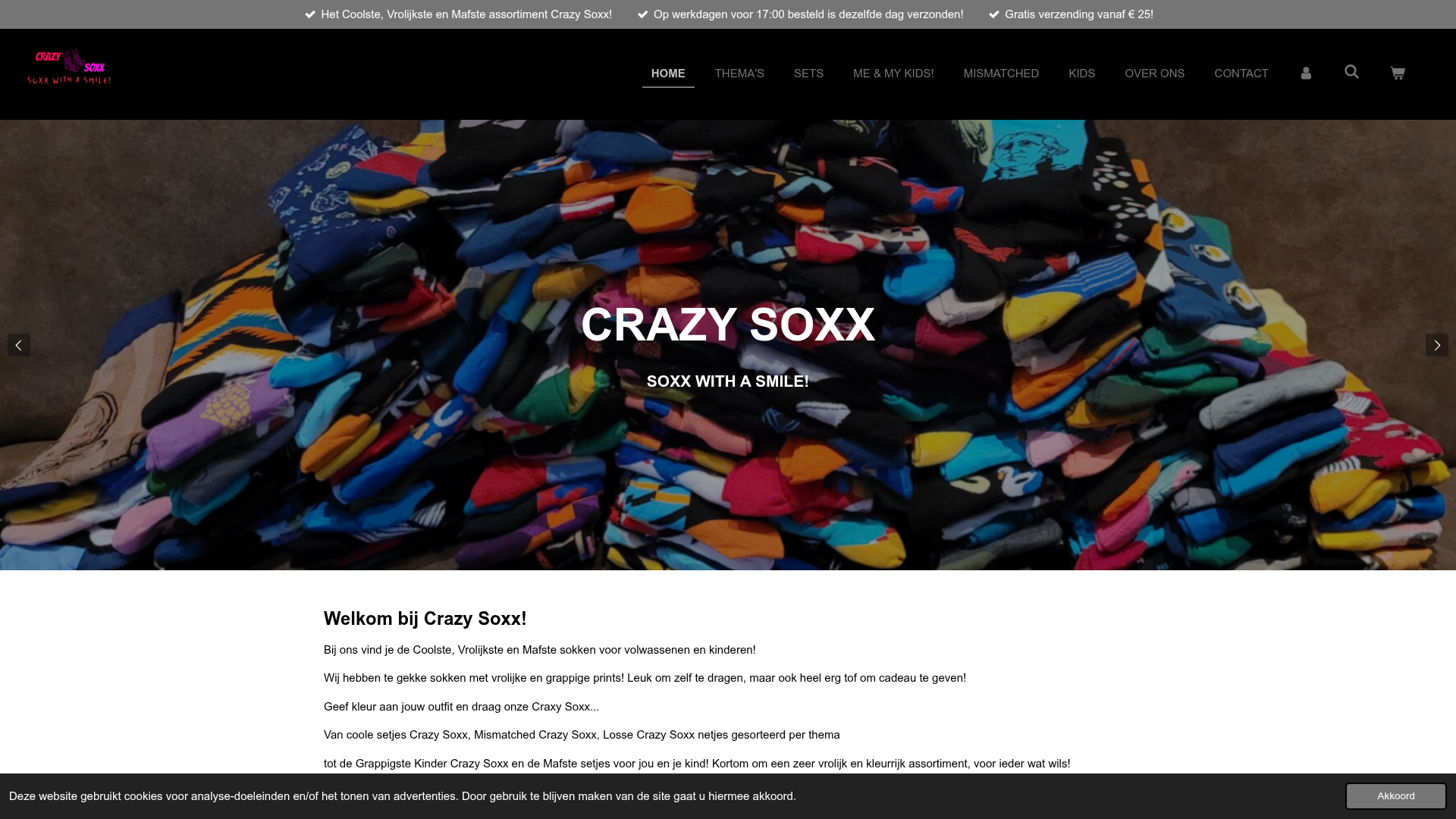 Screenshot van crazysoxx.nl