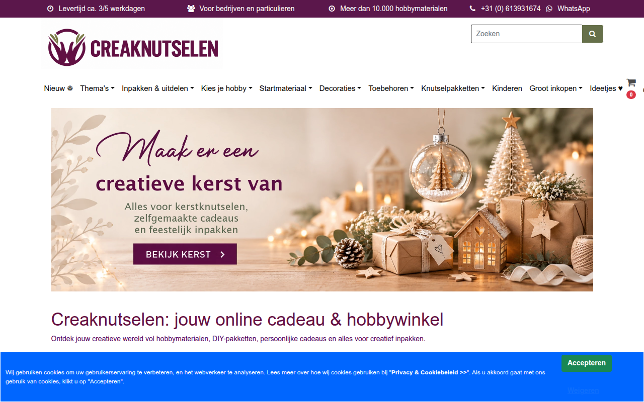 Screenshot van creaknutselen.nl