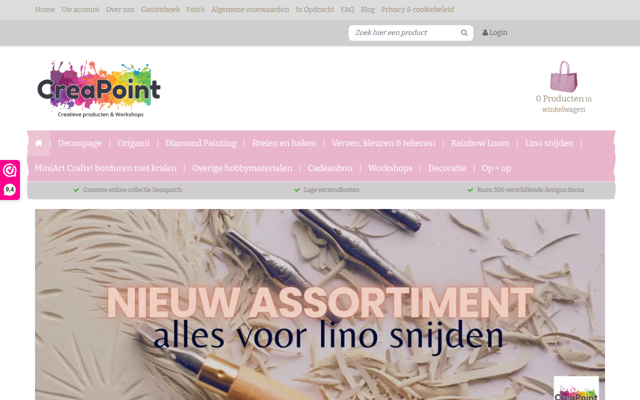 Screenshot van creapoint.nl