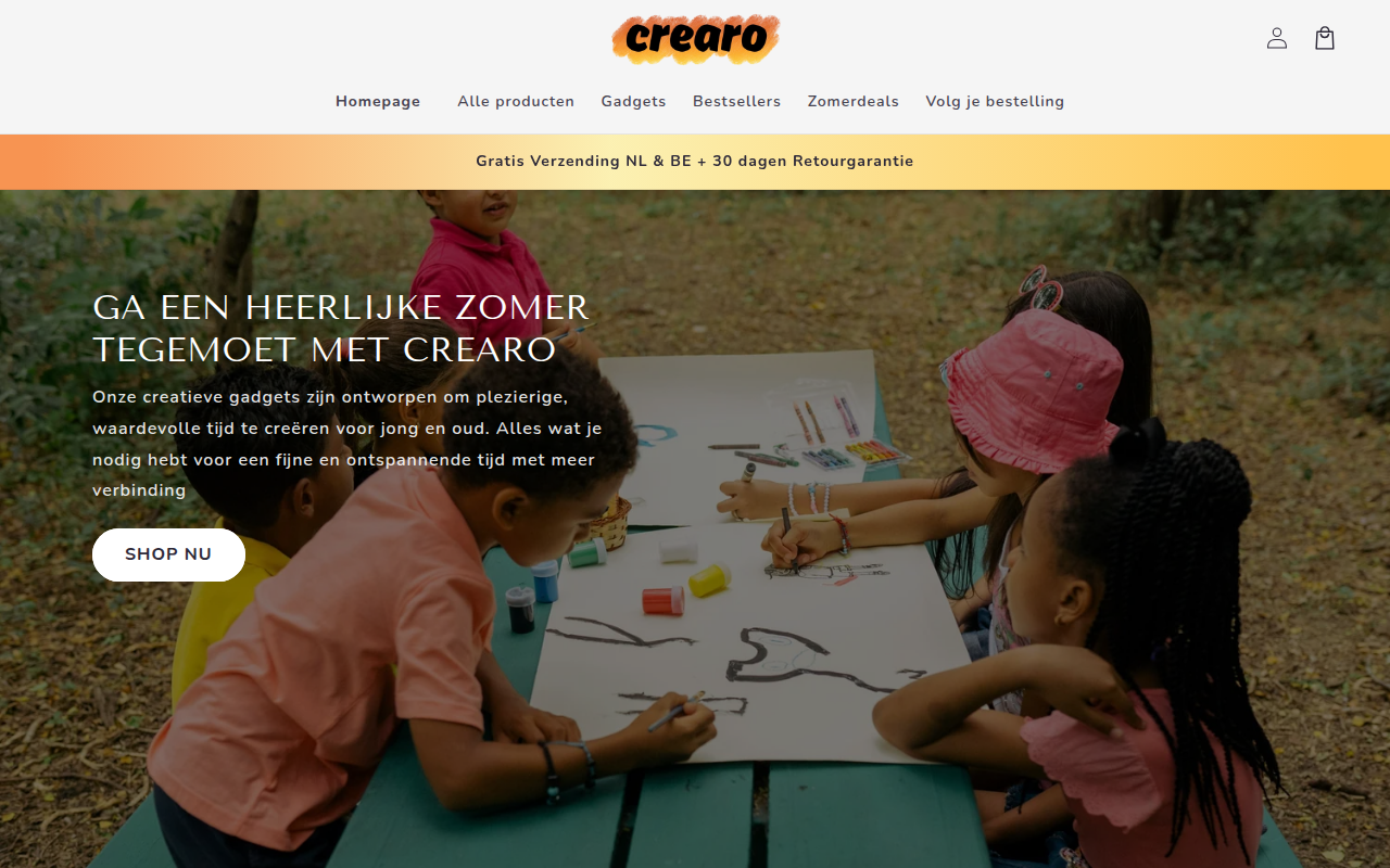 Screenshot van crearo.nl