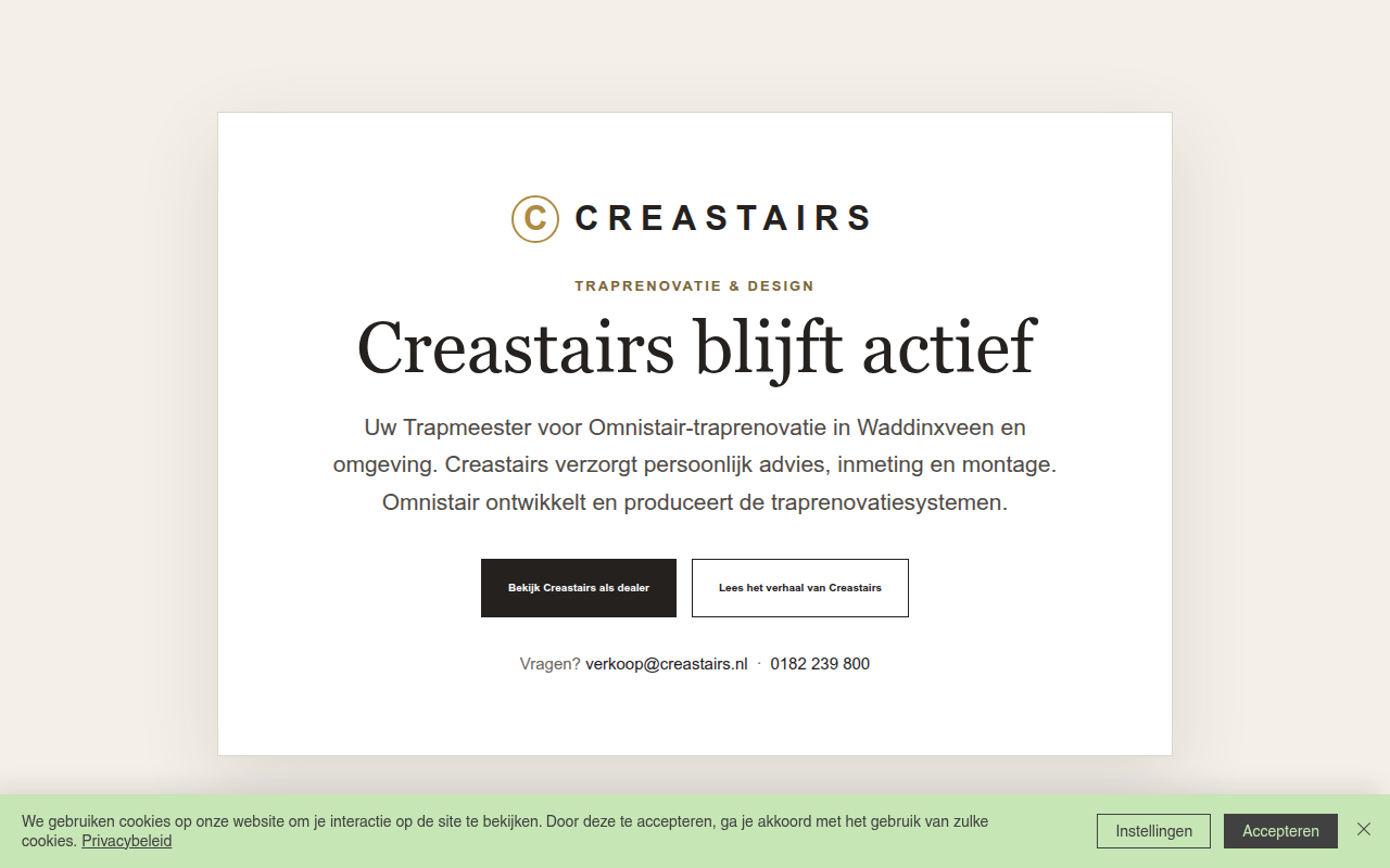 Screenshot van creastairs.nl
