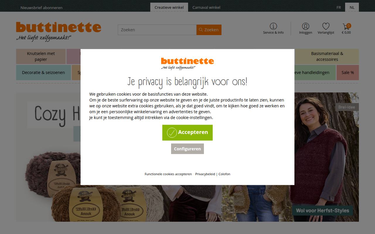 Screenshot van creatief-be.buttinette.com