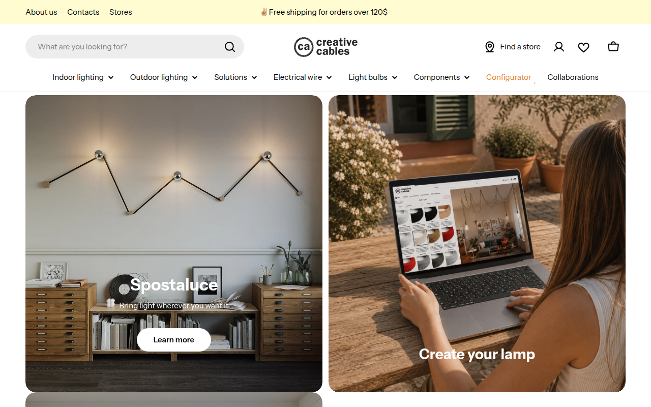 Screenshot van creative-cables.nl