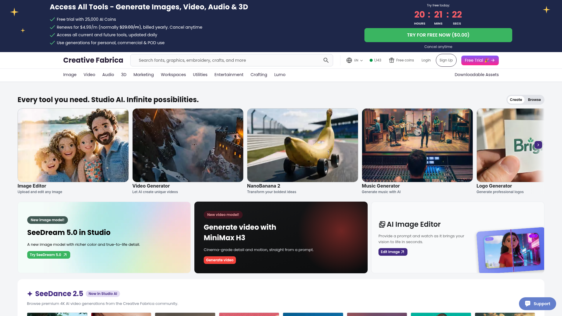 Screenshot van creativefabrica.com