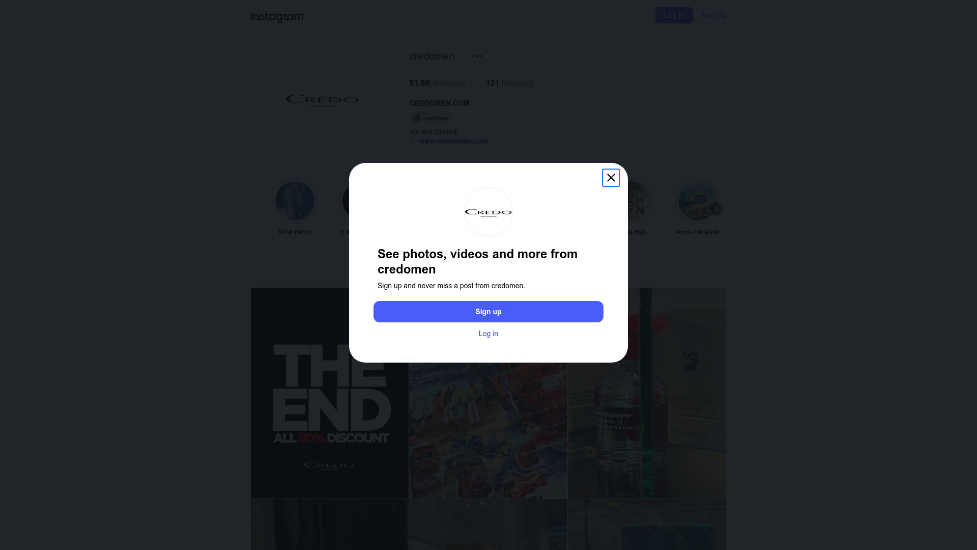 Screenshot van credomen.com