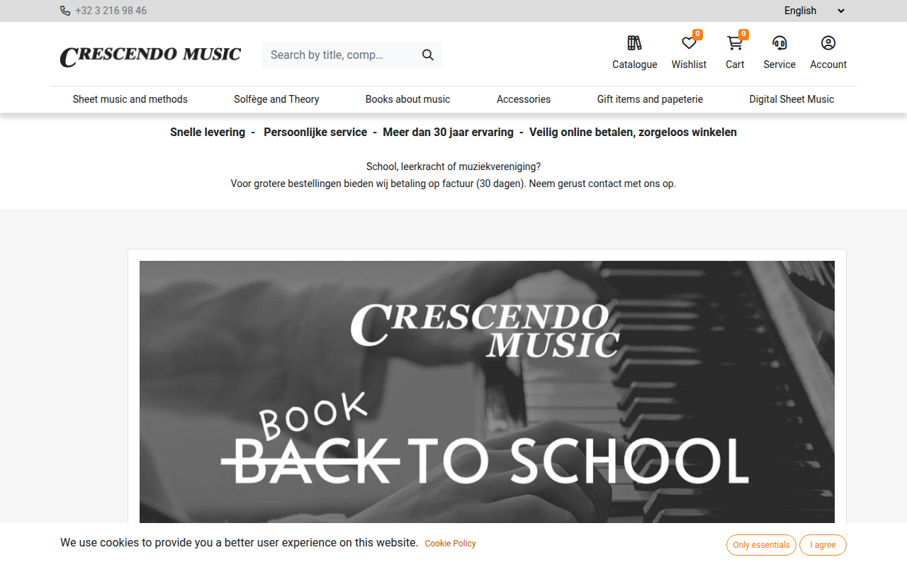 Screenshot van crescendo-music.com