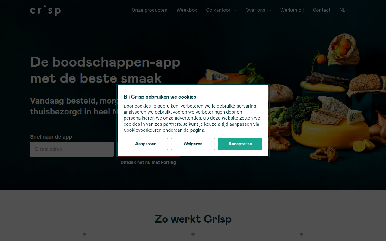 Screenshot van crisp.nl