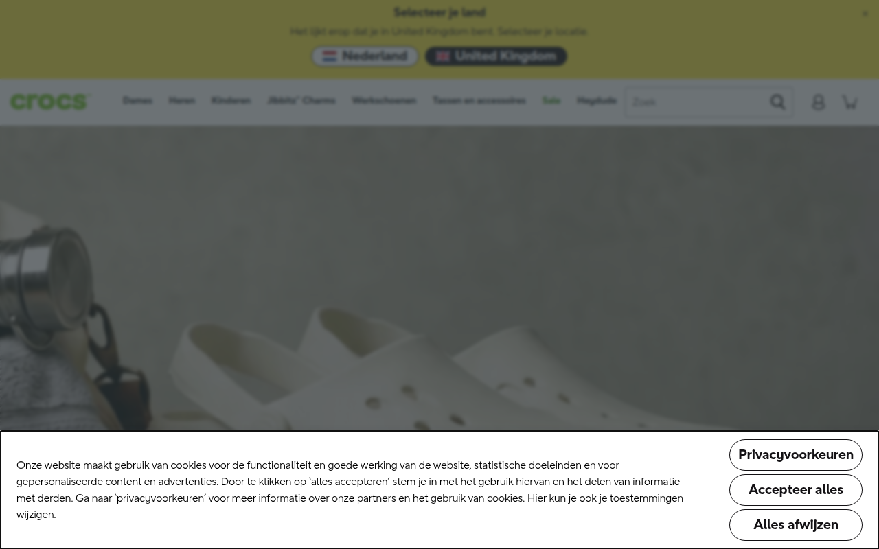 Screenshot van crocs.nl