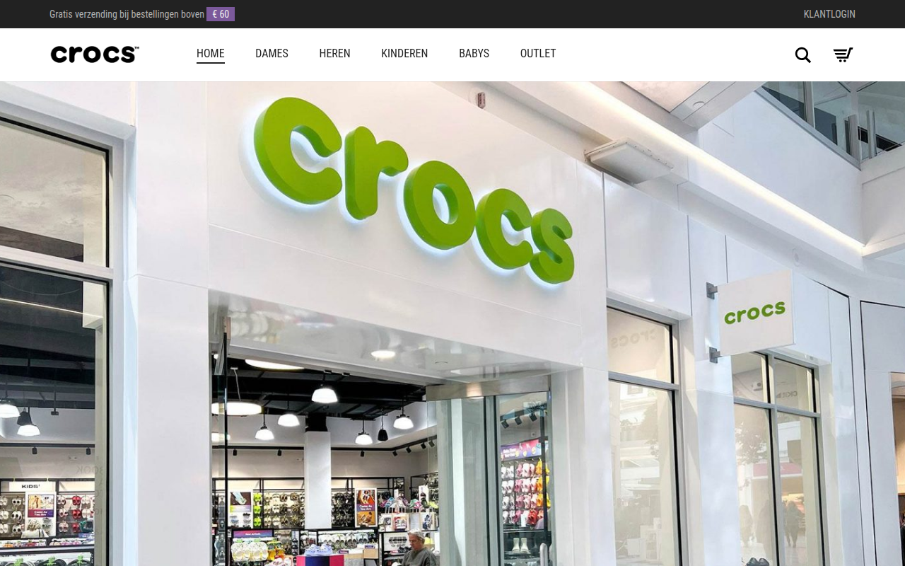 Screenshot van crocsnederland.com