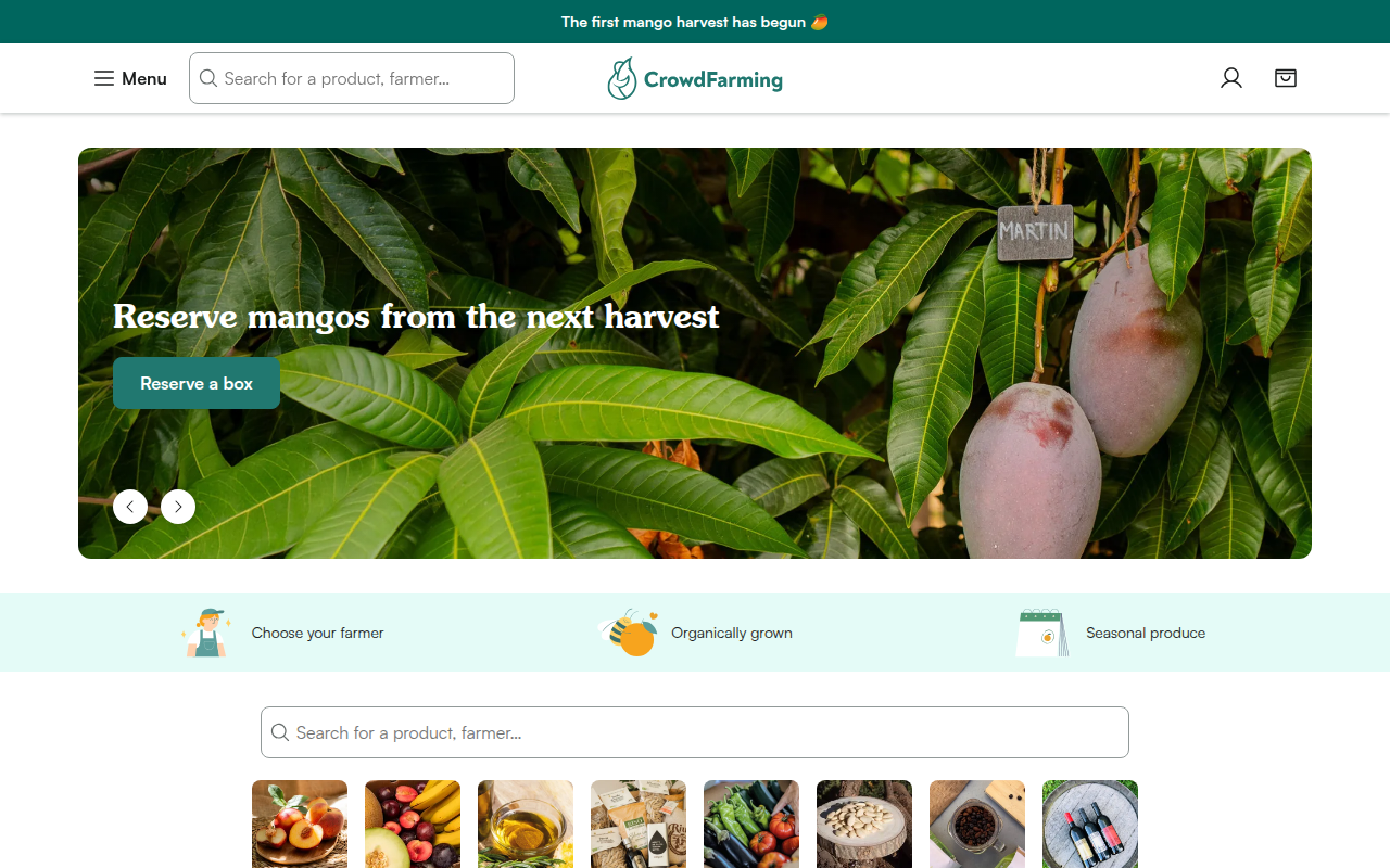 Screenshot van crowdfarming.com