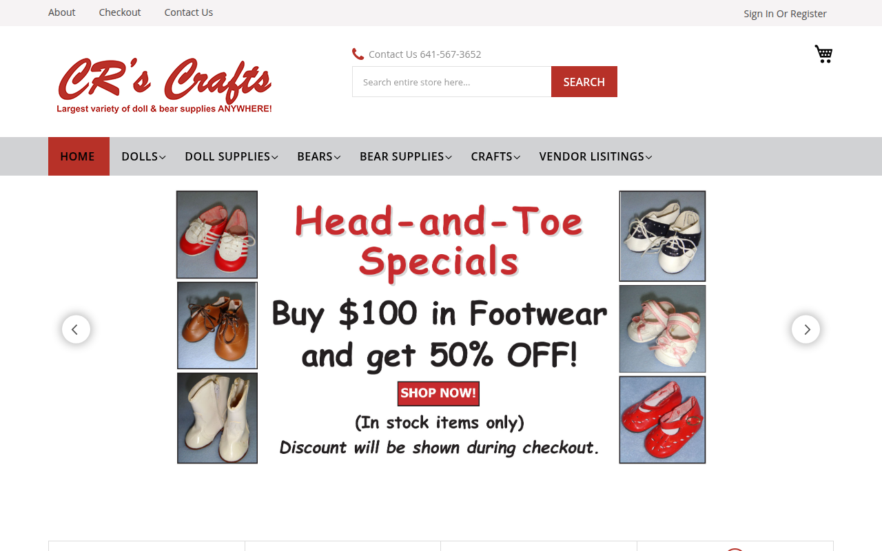 Screenshot van crscrafts.com