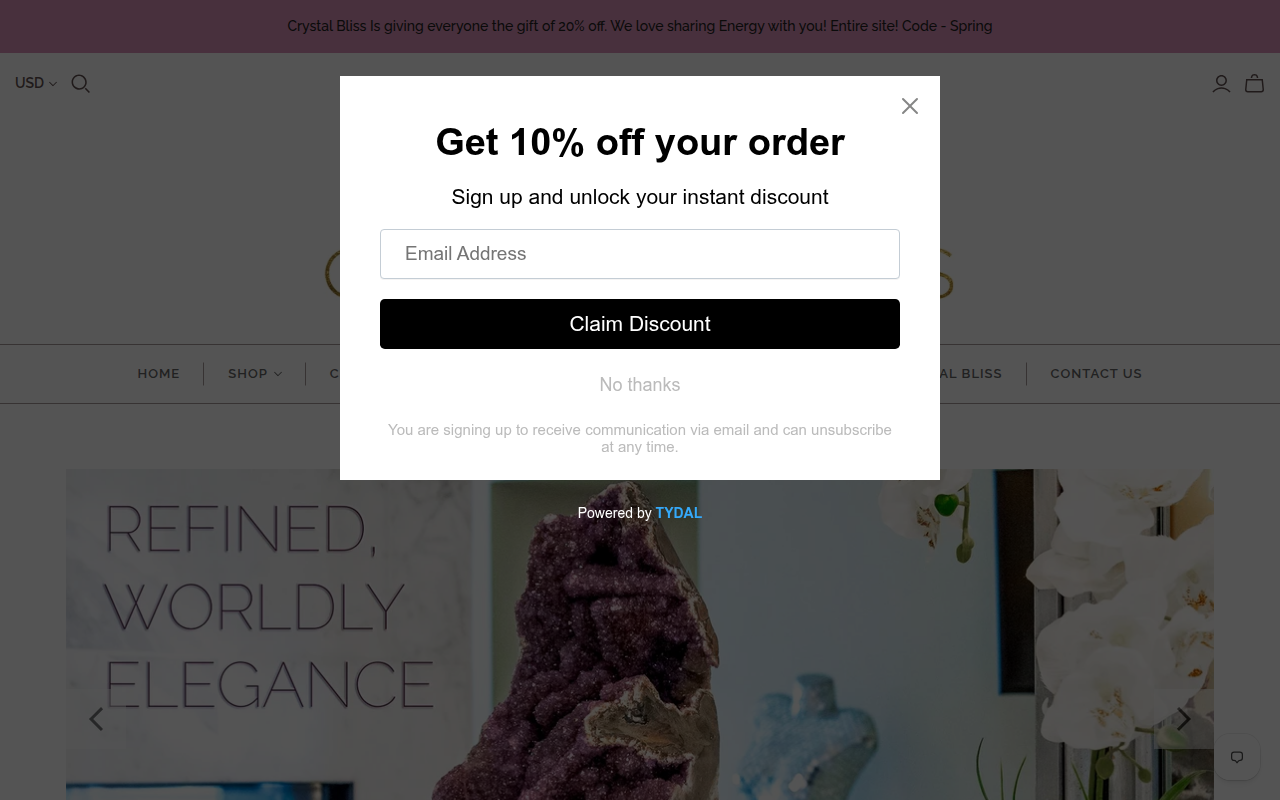 Screenshot van crystalbliss.com