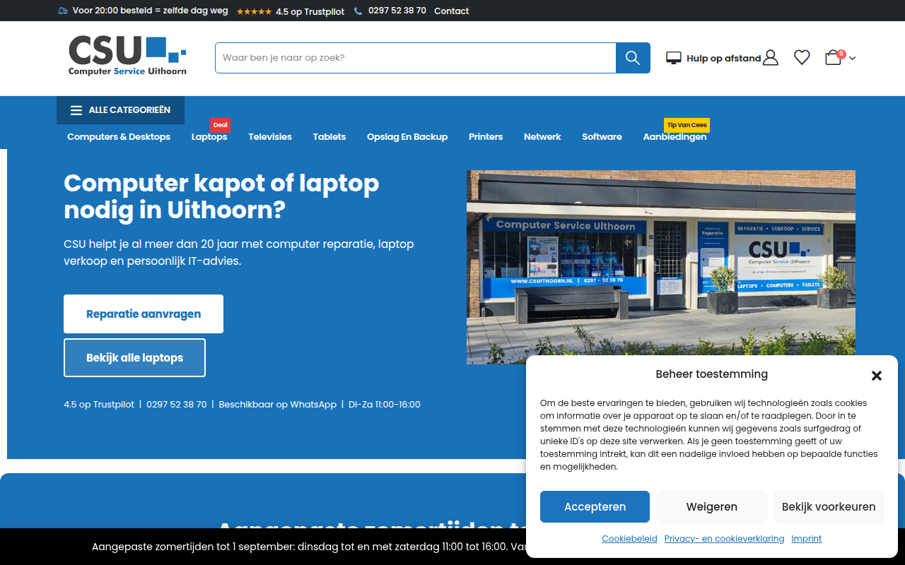 Screenshot van csuithoorn.nl