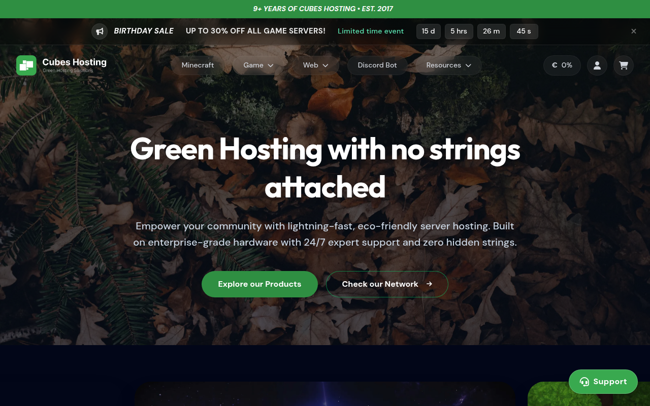 Screenshot van cubes.host