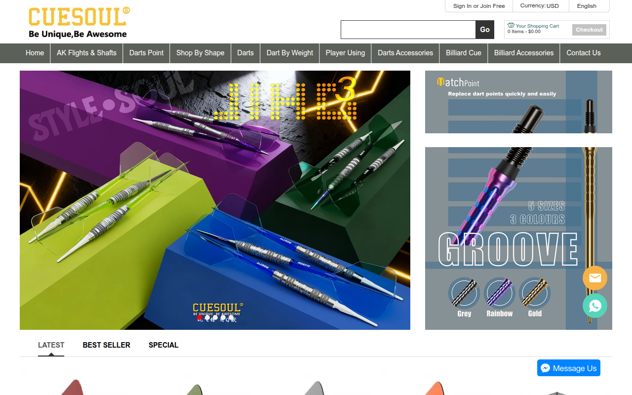 Screenshot van cuesoul.com