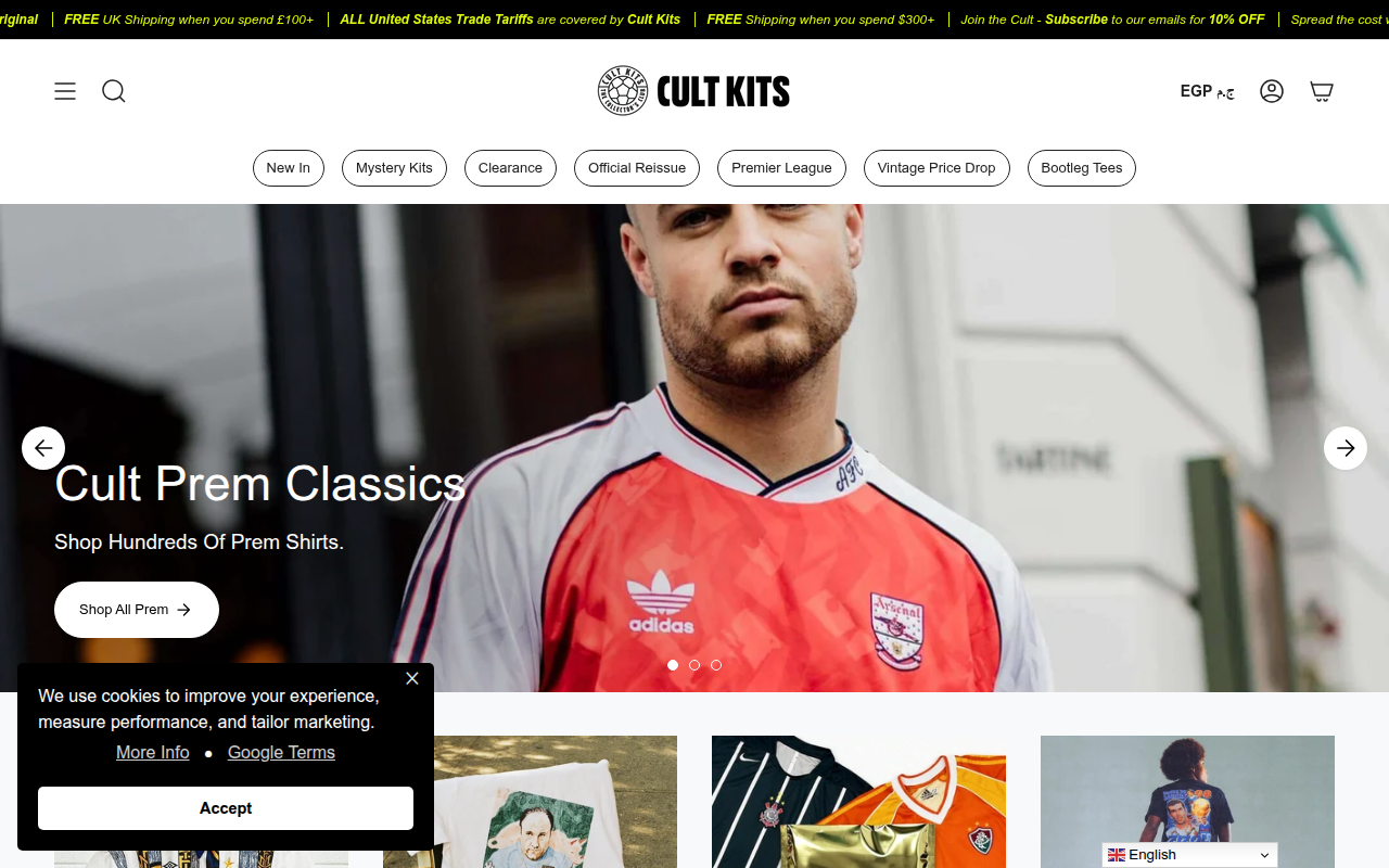 Screenshot van cultkits.com