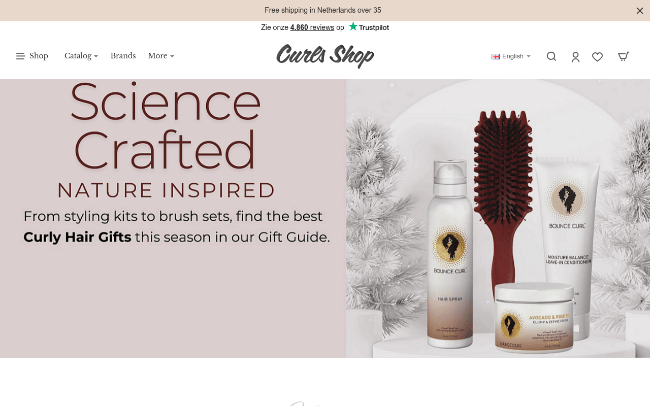 Screenshot van curlsshop.nl