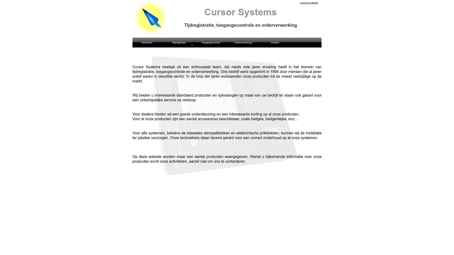 Screenshot van cursor-systems.be
