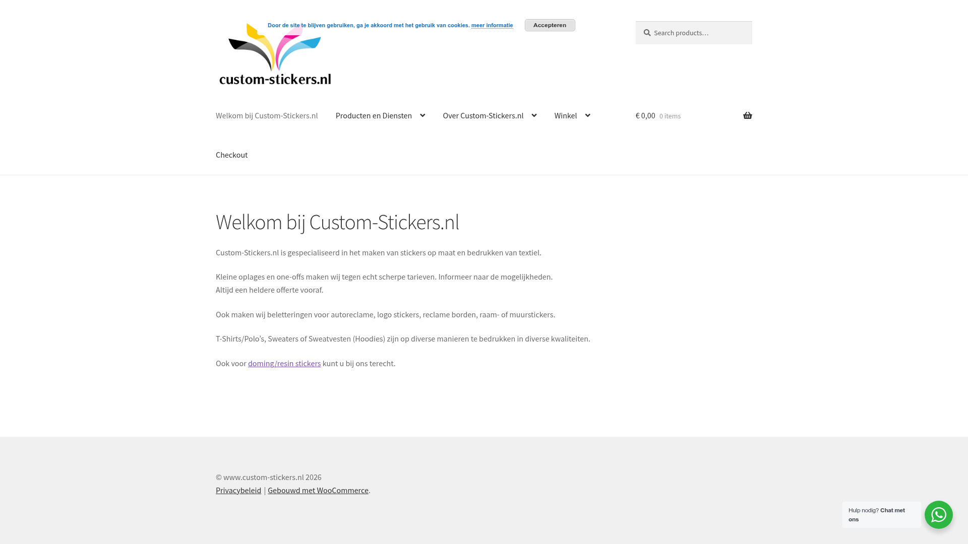 Screenshot van custom-stickers.nl