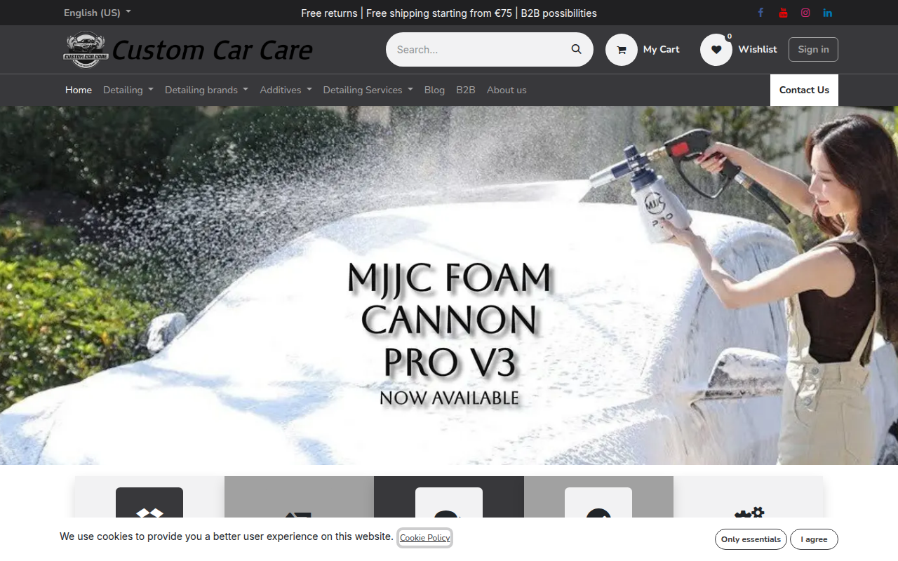 Screenshot van customcarcare.eu