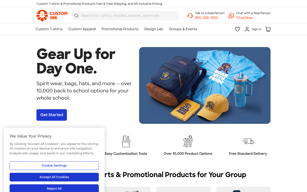 Screenshot van customink.com