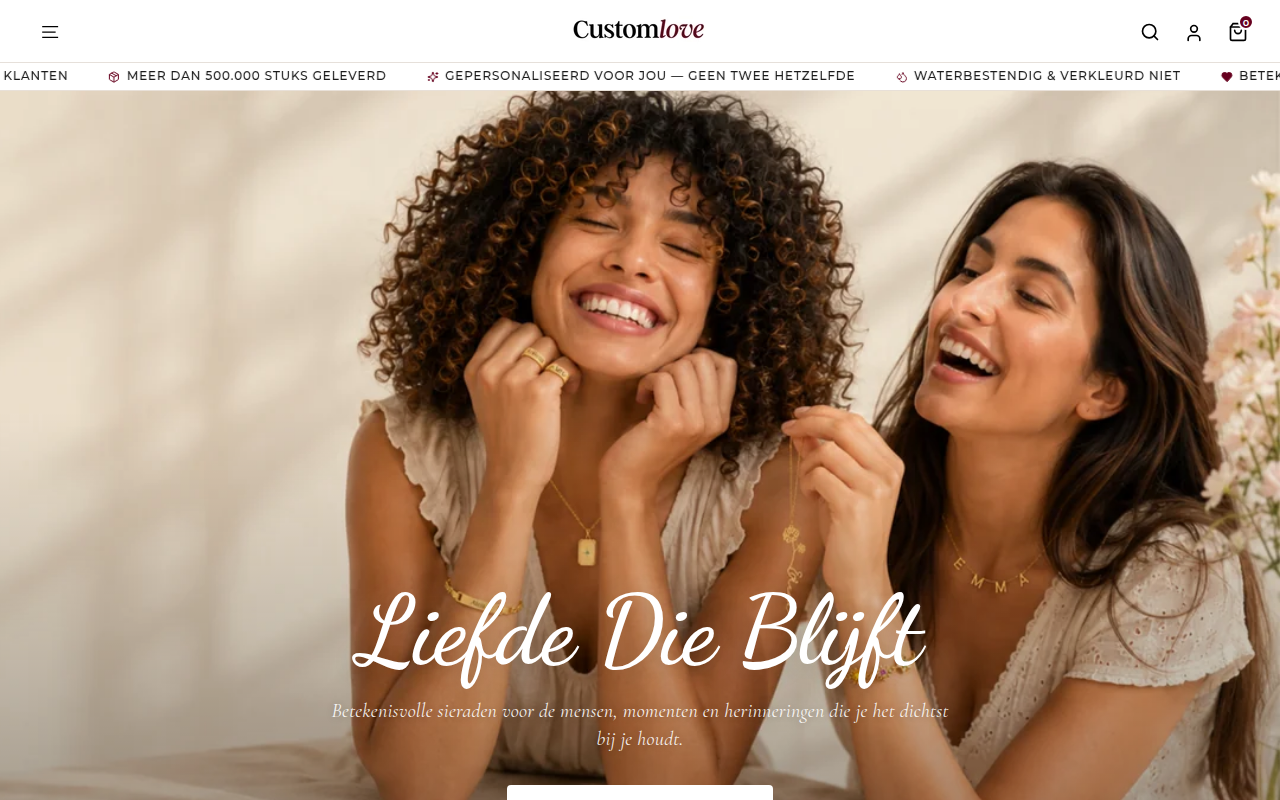 Screenshot van customlove.nl